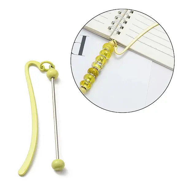 Iron & Alloy Bookmarks with Beadable Bar Pendant