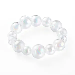 Graduated Round Glass Beaded Stretch Bracelets