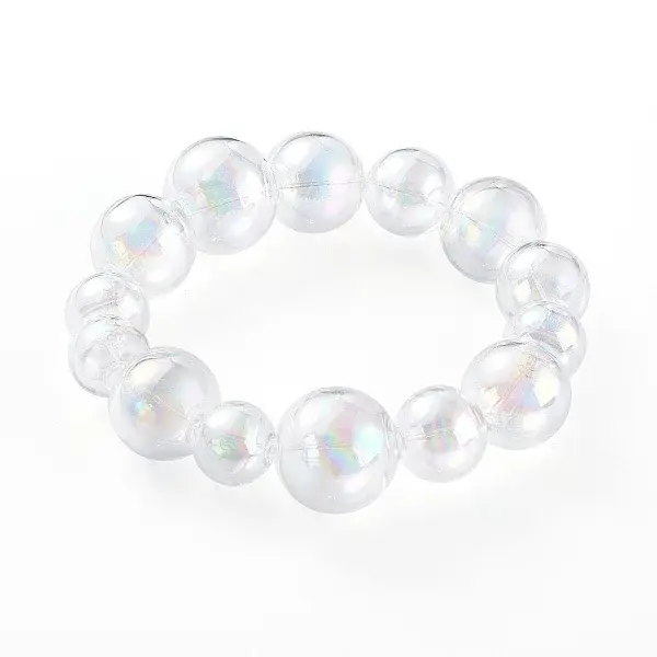 Graduated Round Glass Beaded Stretch Bracelets