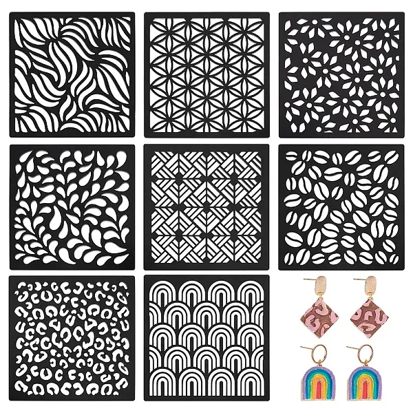 1 Bag Square Acrylic Clay Templates
