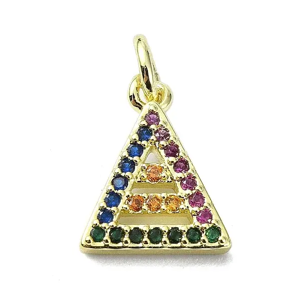 Brass Micro Pave Colorful Cubic Zirconia Pendants