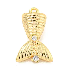 Brass Micro Pave Clear Cubic Zirconia Pendants