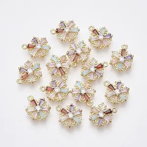 10Pcs Brass Cubic Zirconia Charms