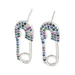 Rack Plating Brass Micro Pave Clear Cubic Zirconia Stud Earring