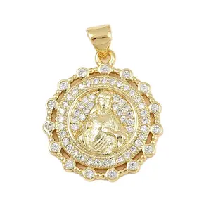Brass Micro Pave Cubic Zirconia Pendants