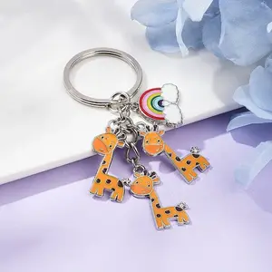 Giraffe Alloy Enamel Keychain