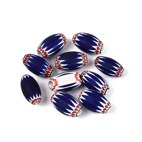 Handmade Millefiori Glass Barrel Beads