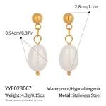 Stainless Steel Rice Dangle Stud Earrings