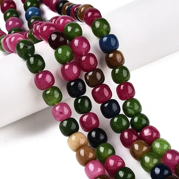 Dyed Natural White Jade Beads Strands