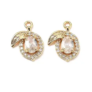 Brass Micro Pave Clear Cubic Zirconia Pendants