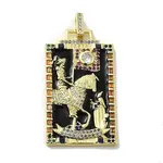 Brass Micro Pave Cubic Zirconia Pendants with Enamel