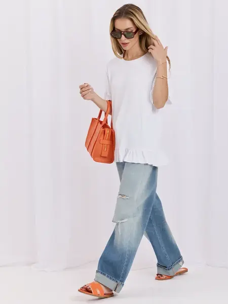 Bílá dámská halenka oversize