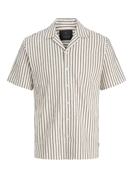 JACK & JONES Košeľa 'JPRBLADouglas'  tmavohnedá / biela