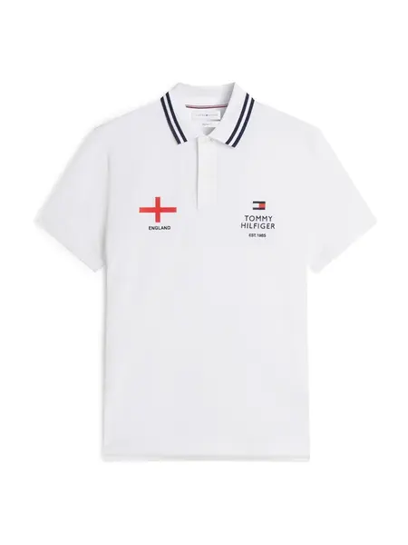 TOMMY HILFIGER Tričko 'Regular Fit'  tmavomodrá / červená / biela