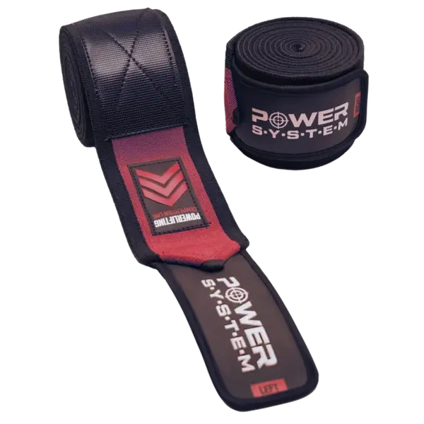 Power System Extra pevné bandáže na kolena Knee Wraps Extreme 3730 - červené