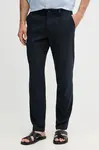 BOSS Orange chino kalhoty pánské bavlněné s elastanem Pleated