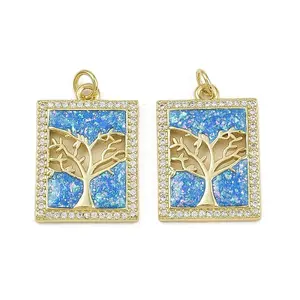 Brass Micro Pave Cubic Zirconia Enamel Pendants