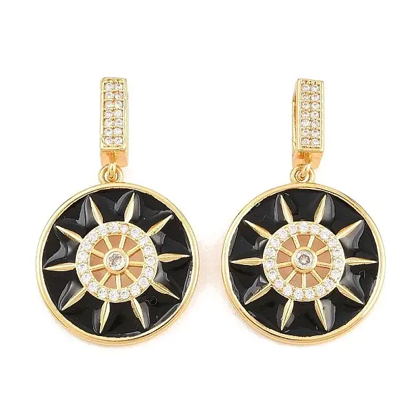 Brass Micro Pave Clear Cubic Zirconia Pendants