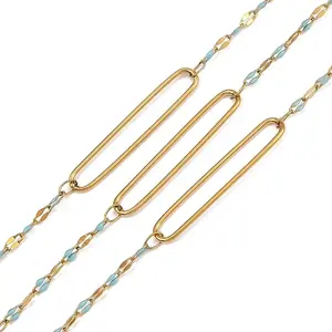 304 Stainless Steel Enamel Dapped Chain Oval Link Chains