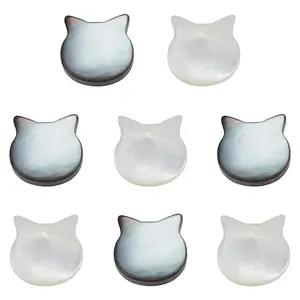 8Pcs 2 Styles Natural White Shell & Natural Black Lip Shell Beads