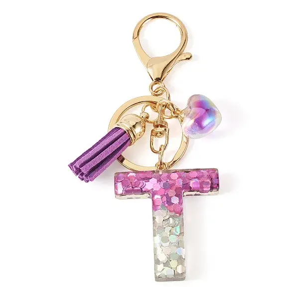 Alloy Resin Heart Keychains