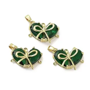 Real 18K Gold Plated Brass Glass Pendants