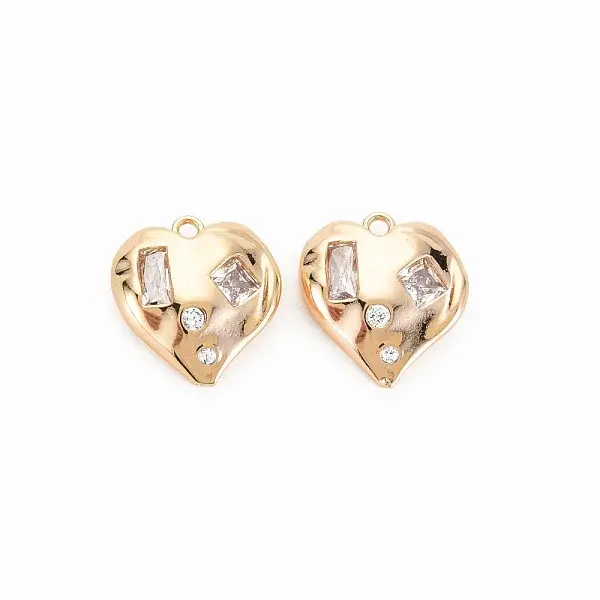 Brass Micro Pave Cubic Zirconia Pendants