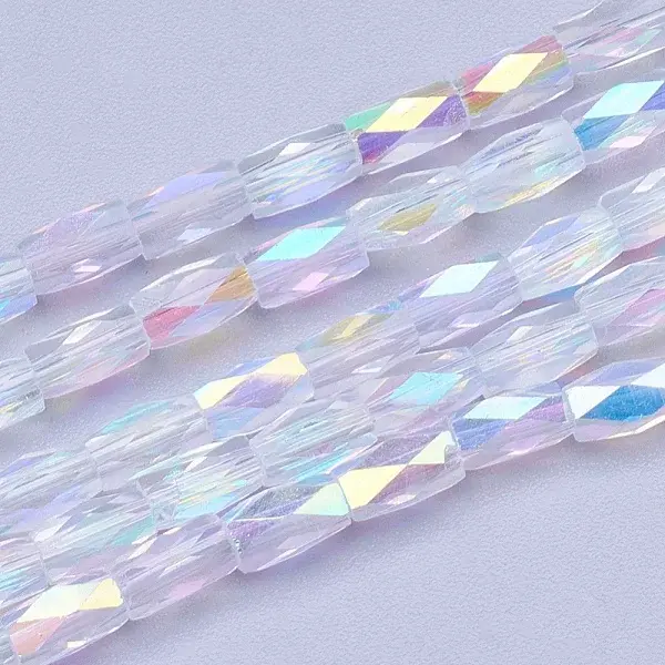 Electroplate Transparent Glass Beads Strands