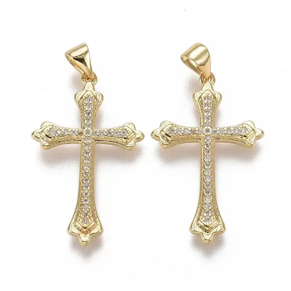 Brass Micro Pave Cubic Zirconia Pendants