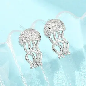 Brass Micro Pave Cubic Zirconia Stud Earrings