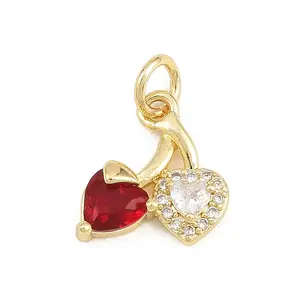 Brass Micro Pave Colorful Cubic Zirconia Pendants