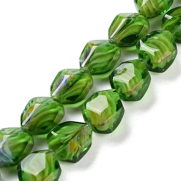 Handmade Gold Sand Lampwork Beads Strands