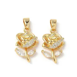 Brass Micro Pave Cubic Zirconia Pendants