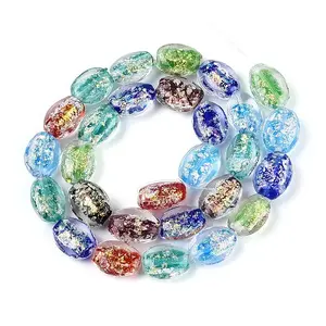 Handmade Foil Lampwork Beads Strands