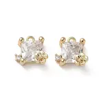 Brass Micro Pave Clear Cubic Zirconia Charms