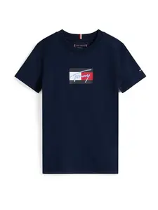 TOMMY HILFIGER Tričko  námornícka modrá / červená / čierna / biela