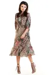 Awama Woman's Dress A276 Brown