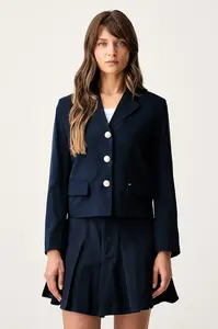 Tommy Jeans  jednořadé sako dámské s viskózou