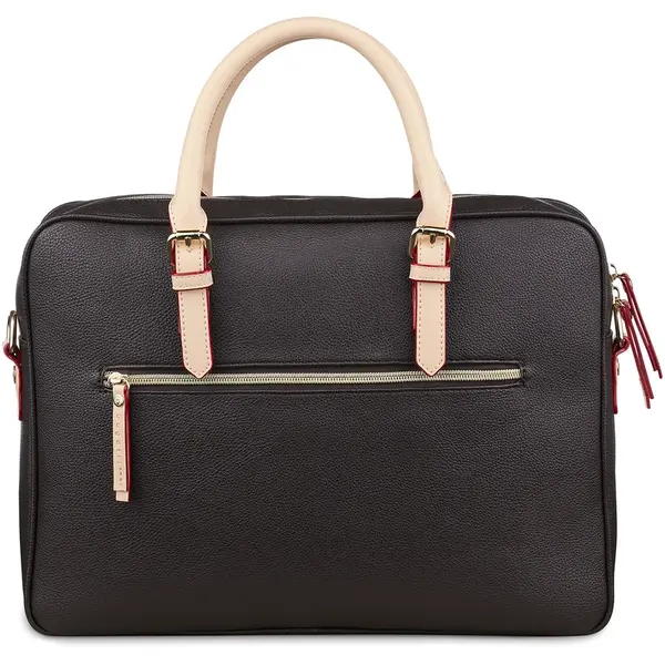 Dámská taška na notebook Bugatti Vellla, polyester, 14" − tmavě hnědá