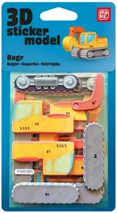 3D Sticker Model Stavební stroje Bagr - MAKE