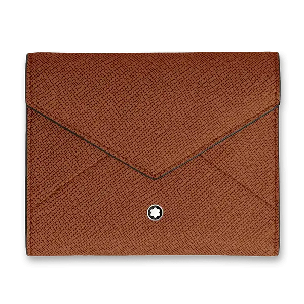 Peněženka Montblanc Sartorial Trio 6 cc, hnědá/černá