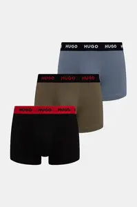 HUGO boxerky pánské bavlněné s elastanem TRUNK TRIPLET PACK 3-pack