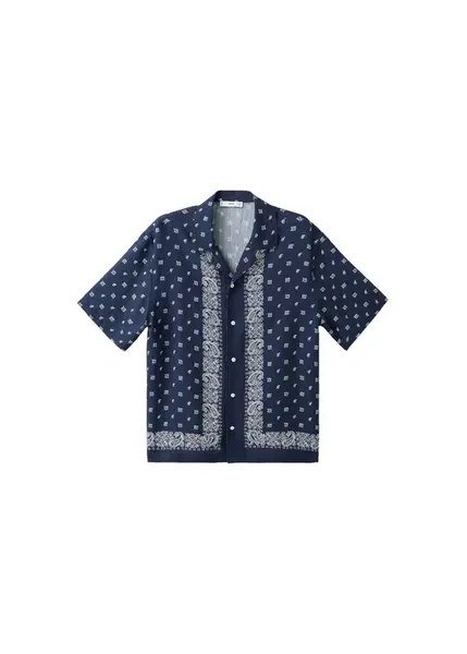 MANGO MAN Košeľa 'Bandana'  tmavomodrá / biela