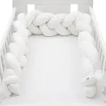 Ochranný mantinel do postieľky vrkoč New Baby Minka a Bodky sivý