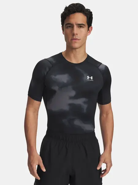 Pánské tričko Under Armour UA HG Armour Printed SS-BLK - Pánské