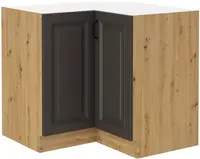 Spodní rohová skříňka Stilo 90x90 DN 2F BB Barva korpusu: Dub artisan, Barva dvířek: Grafit