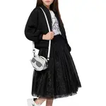 Dětská sukně Karl Lagerfeld černá barva, mini, áčková, Z30586