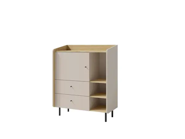 Komoda Alessio AE9 Barva korpusu + barva dveří: Pískově béžová / Dub olejovaný