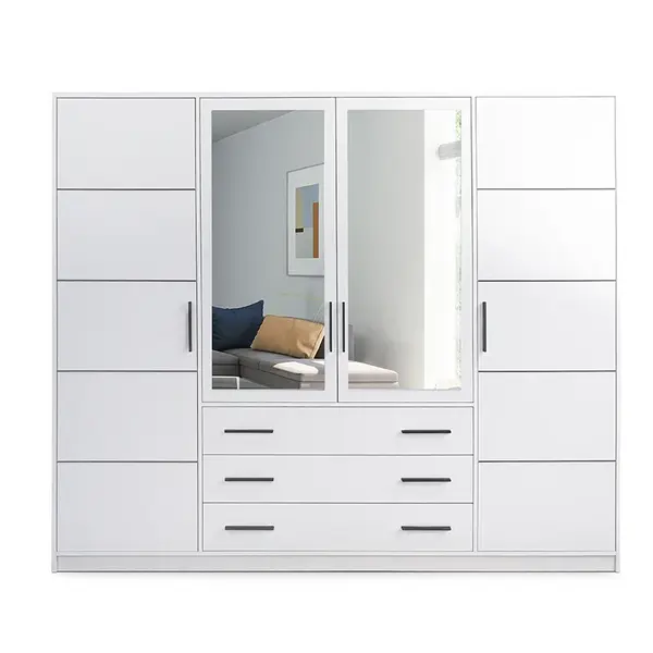 Šatní skříň Bali D 240 cm - Bílá Barva korpusu: Bílá