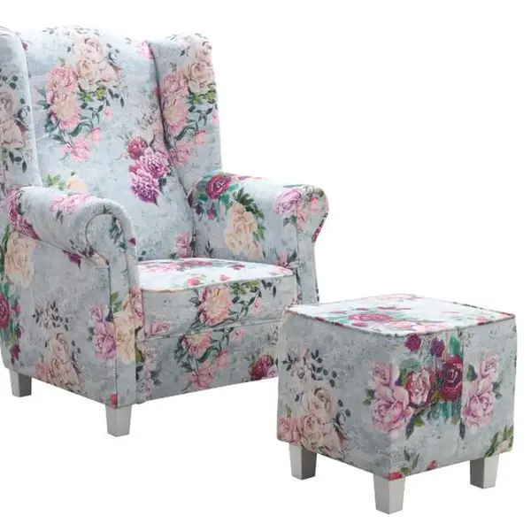 Křeslo As s taburetem Rose 3995/102 Provedení: Pouze křeslo, Nožičky: Ořech, látka: Rosa 3995/102